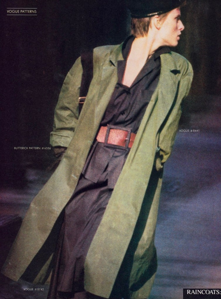 Vogue 8441 coat, Butterick 6356 (view B), and Vogue 8742 (view C)