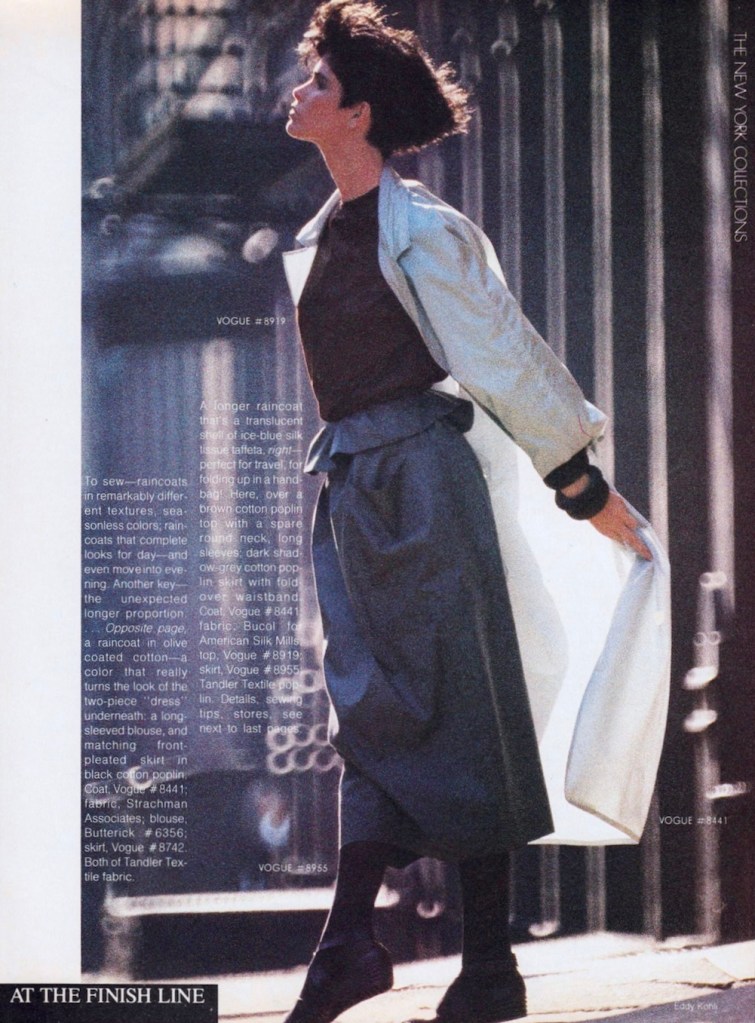 Vogue 8441 coat, Vogue 8919 (view C), and Vogue 8955